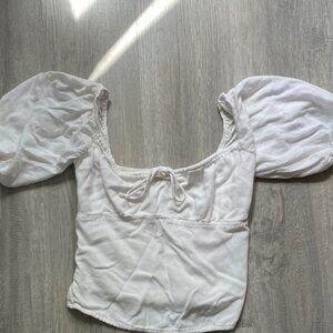 White peasant crop top size Small